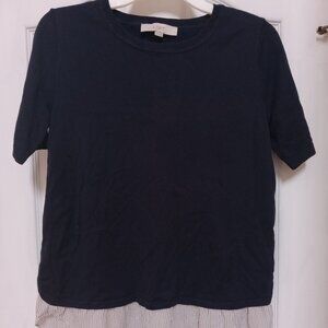 Brand New LOFT Short Sleeve Sweater with Layed Hem